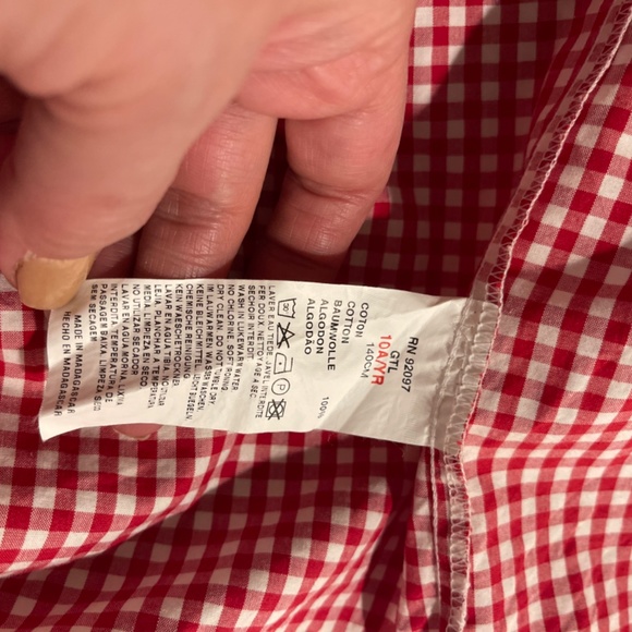Authentic Jacadi boys Button down shirt plaid red cute abs rare size 10 - Picture 6 of 7